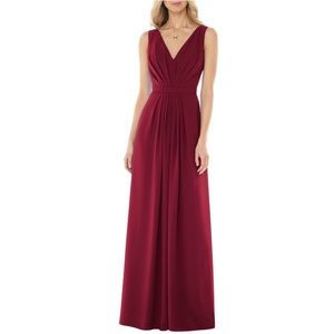 Social Bridesmaids V-Neck Georgette A-Line Gown